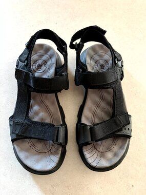 Camel Crown Mens Black Grey Strappy Sport Hiking Water Sandals Size 12